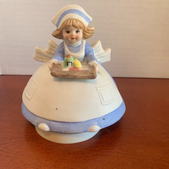 1970s Vintage Lefton Nurse Music Box figurine Spins & Plays "Spoonful of Sugar” - Picture 1 of 9